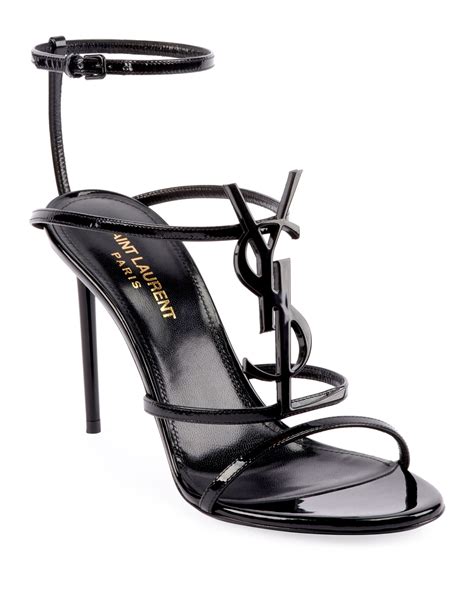 tacchi neri ysl|YSL HEEL CASSANDRA SANDALS IN PATENT LEATHER.